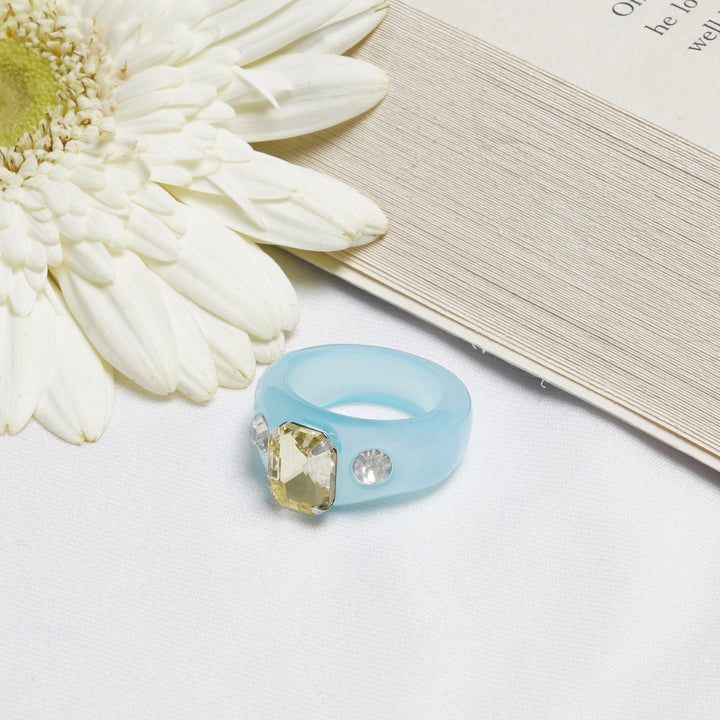 Bewitched Mel Rhinestone Light Blue Ring