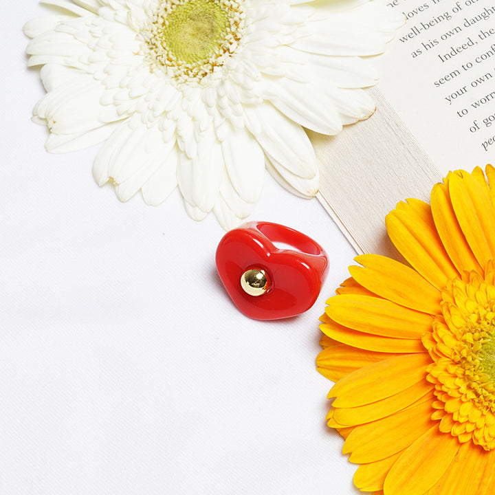 Bewitched Peppa Red Heart Signet Ring