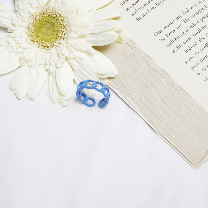 Bewitched Salsa Powder Blue Chainlink Ring