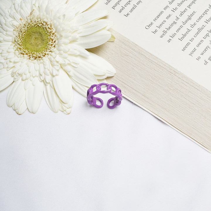 Bewitched Salsa Bold Purple Chianlink Ring