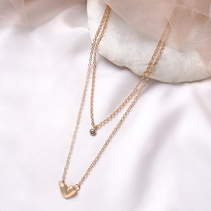 Bewitched Sparkles In Heart Layered Necklace
