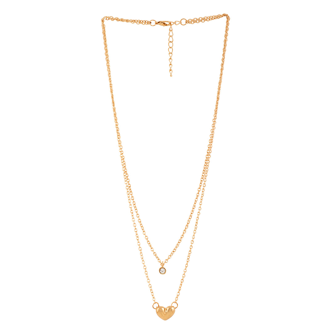 Bewitched Sparkles In Heart Layered Necklace