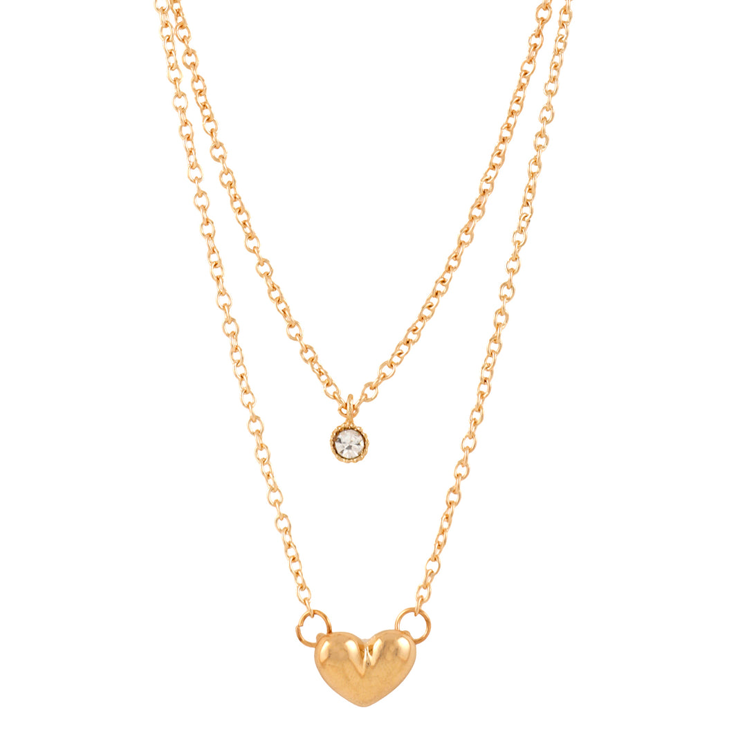 Bewitched Sparkles In Heart Layered Necklace