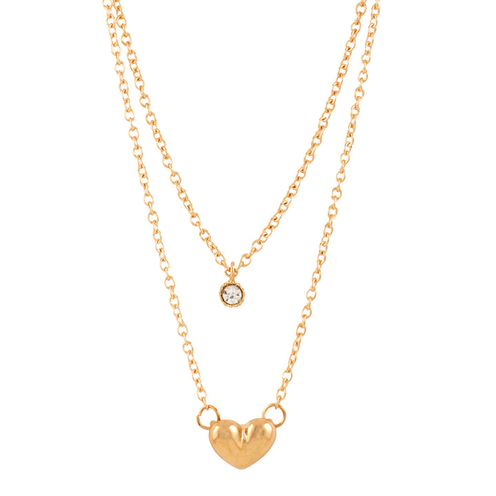 Bewitched Sparkles In Heart Layered Necklace