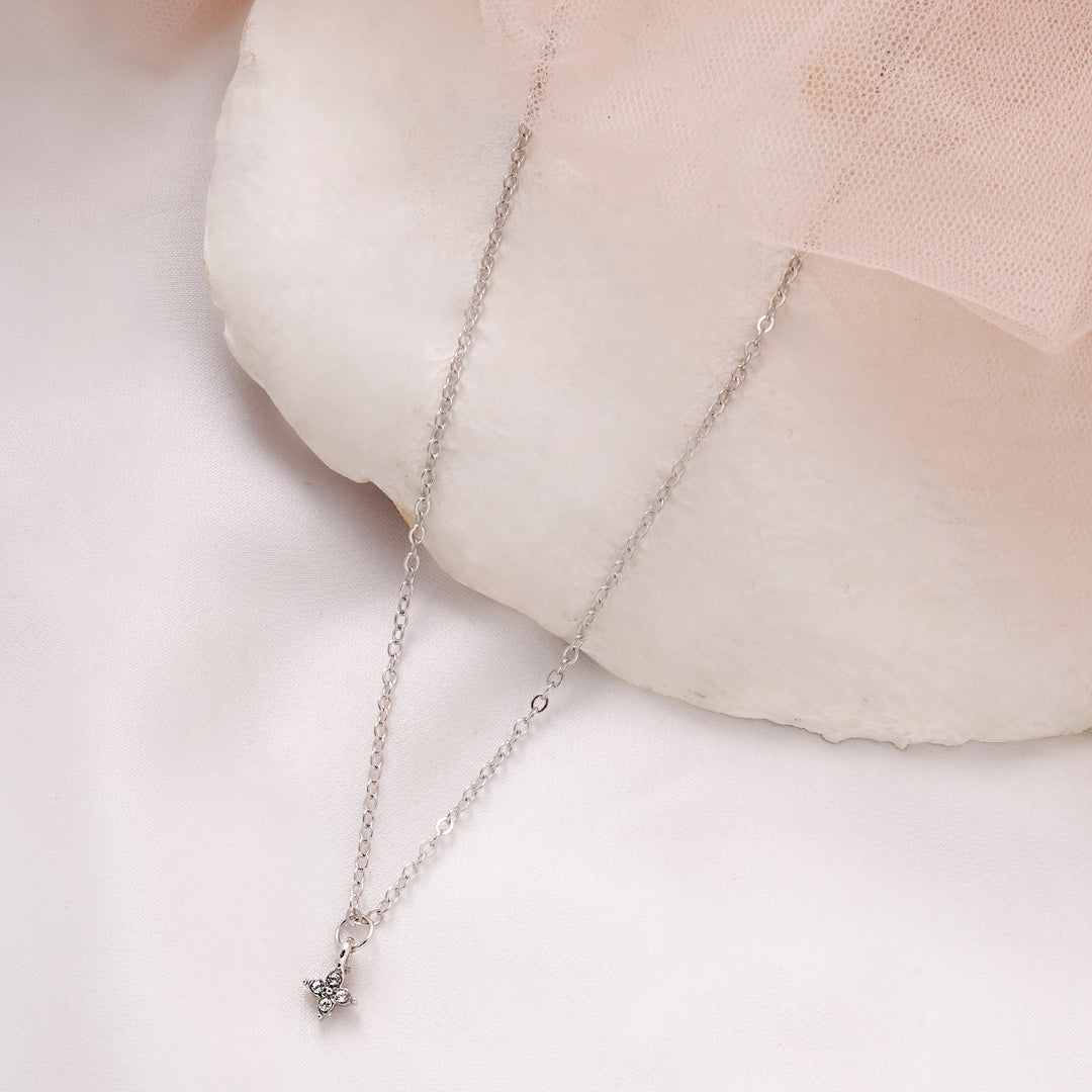 Bewitched Dainty Heart Drop Silver Necklace