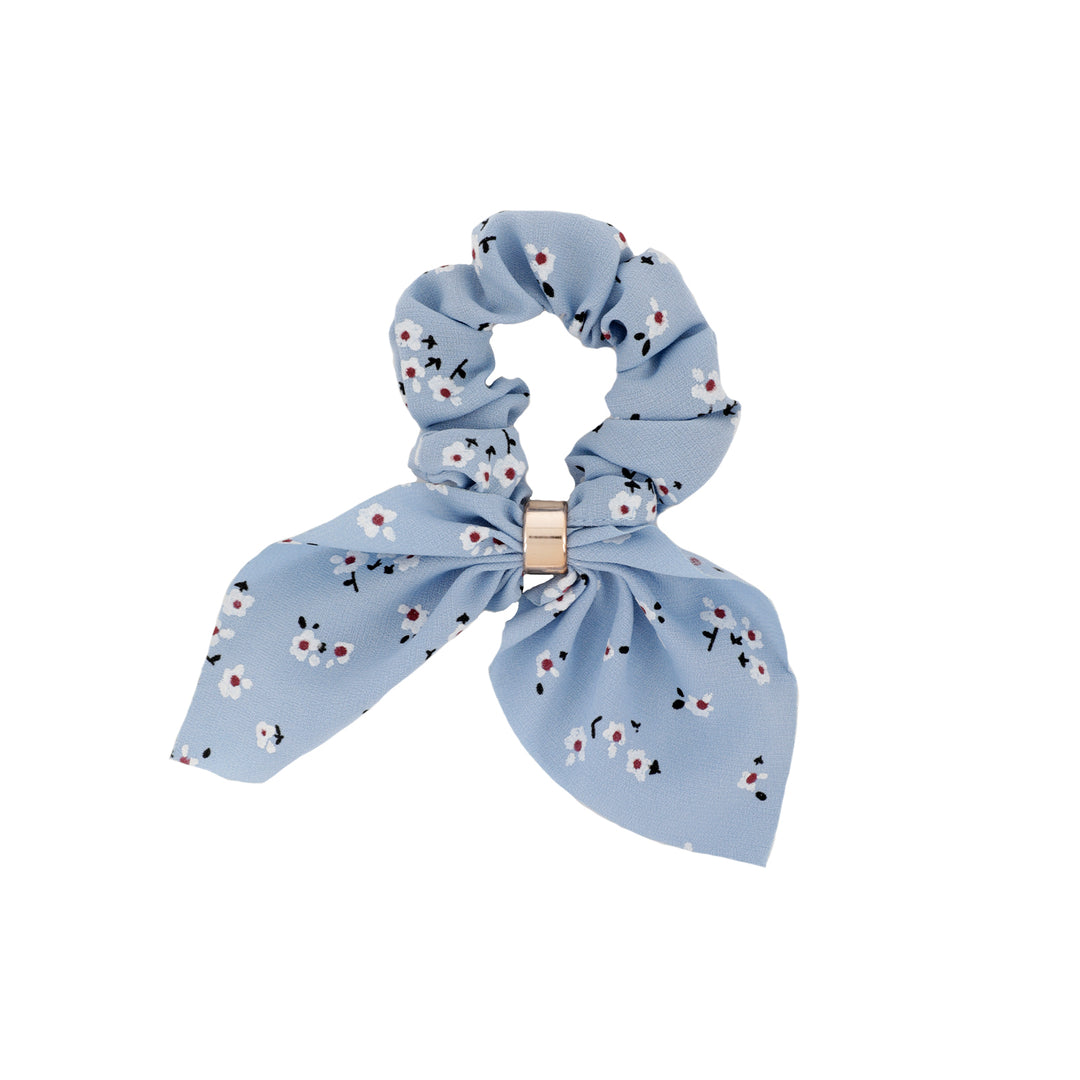 Bewitched Pretty Floral Light Blue Scrunchie