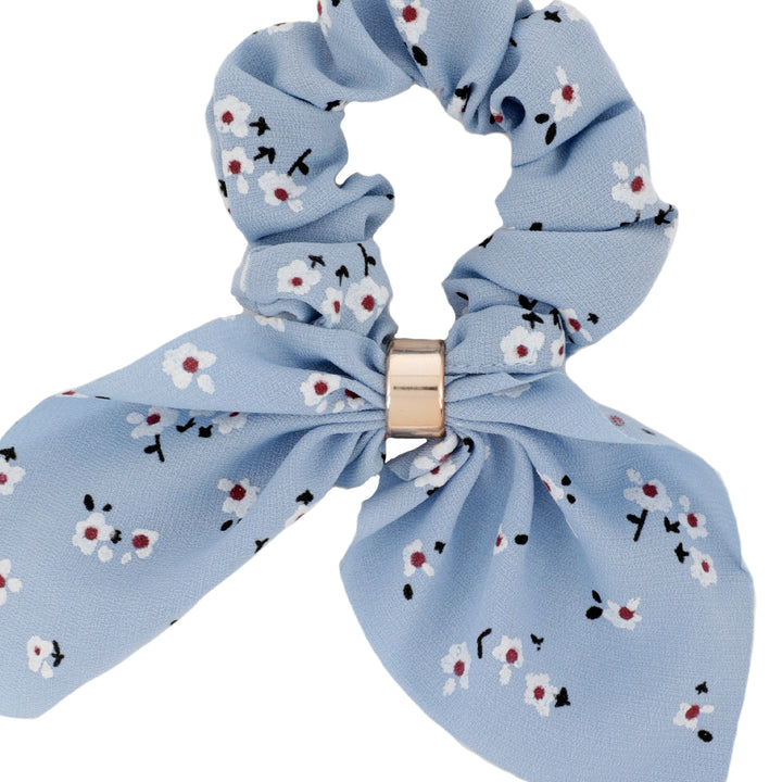 Bewitched Pretty Floral Light Blue Scrunchie