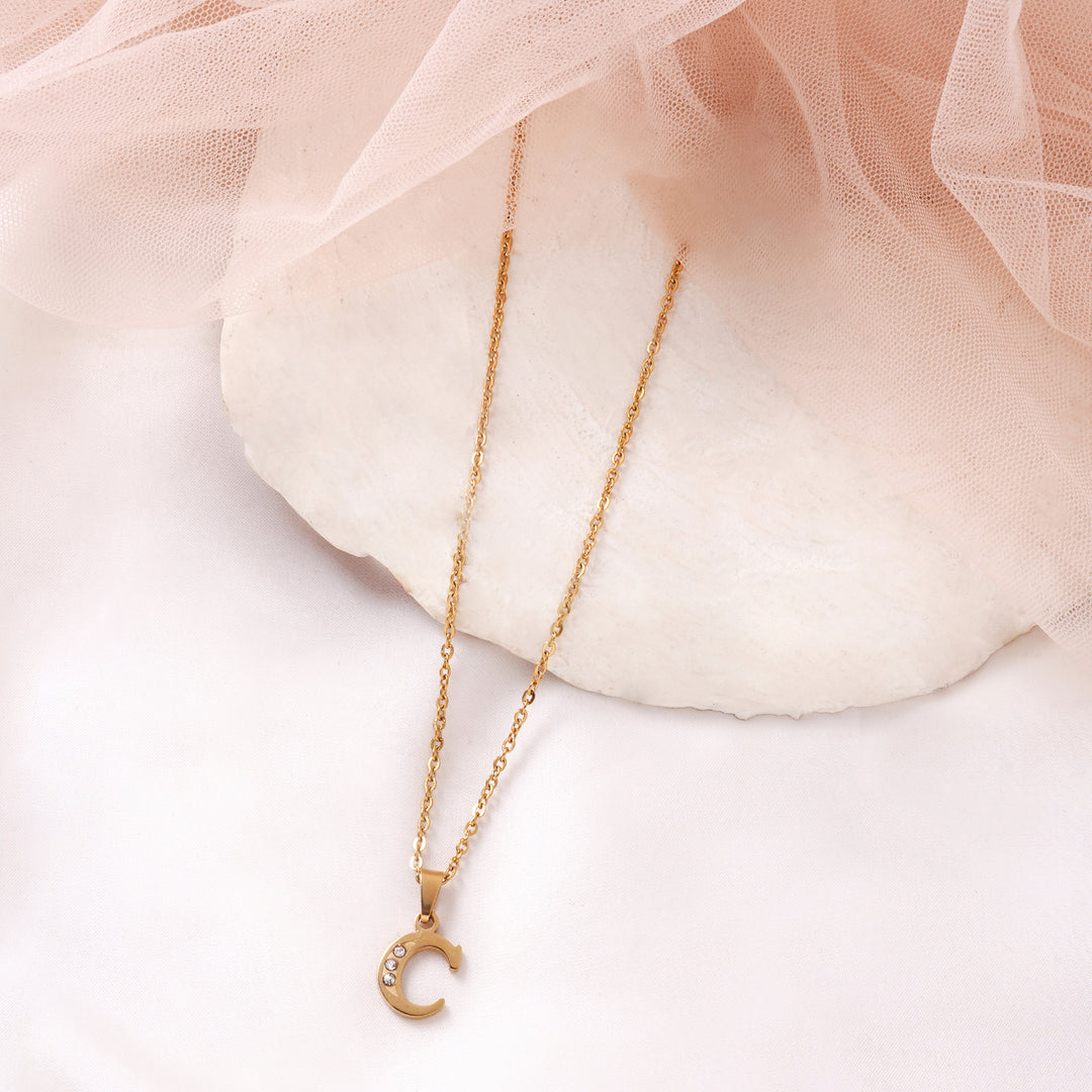 Bewitched C Initial Pendant Necklace