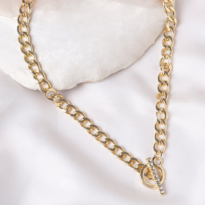 Bewitched Chloe Toggle Case Gold Linked Necklace