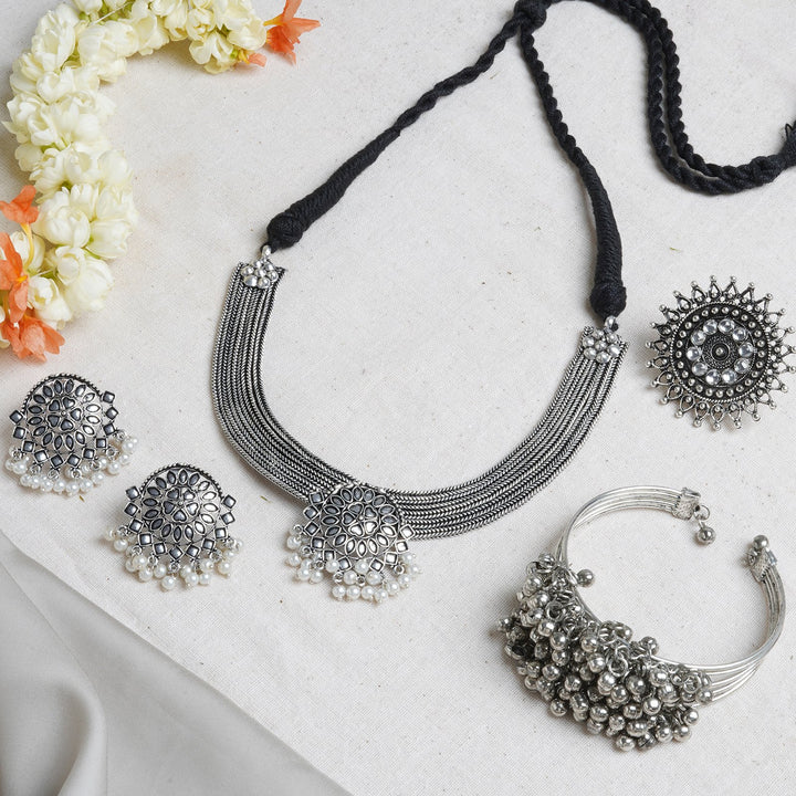 Teejh Sarah Silver Oxidised Jewelry Gift Set