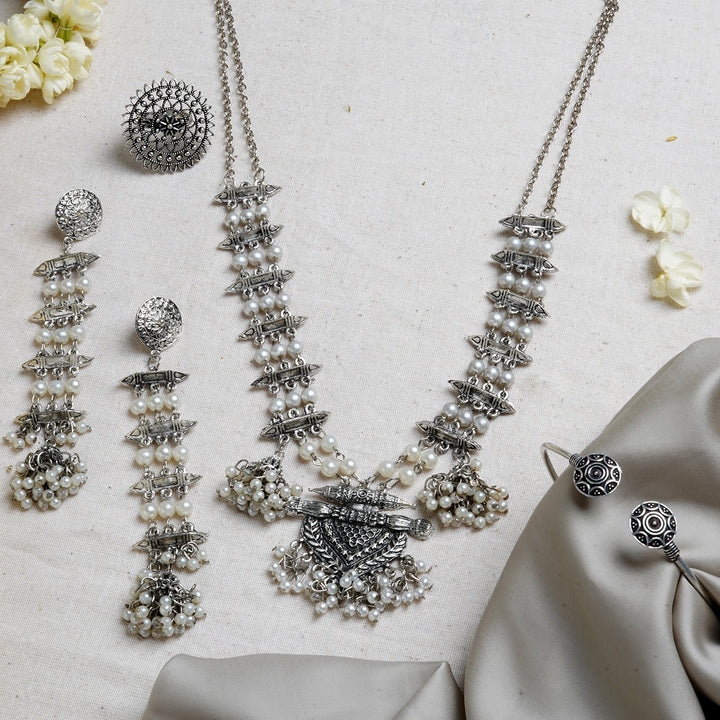 Teejh Aabha Silver Oxidised Jewelry Gift Set