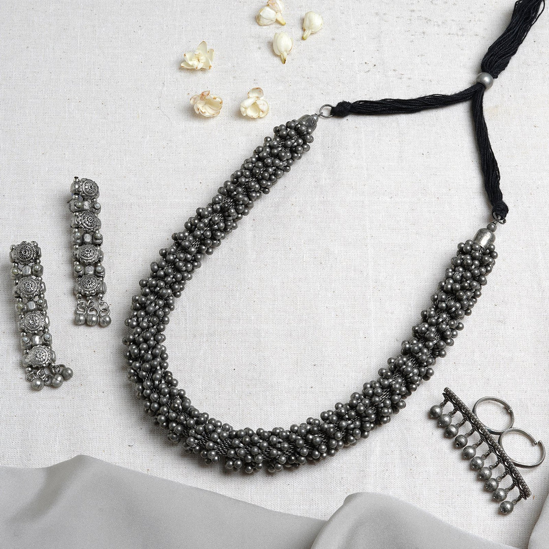 Teejh Leeza Silver Oxidised Jewelry Gift Set