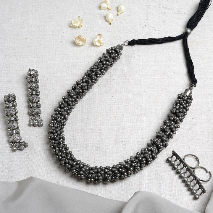 Teejh Leeza Silver Oxidised Jewelry Gift Set