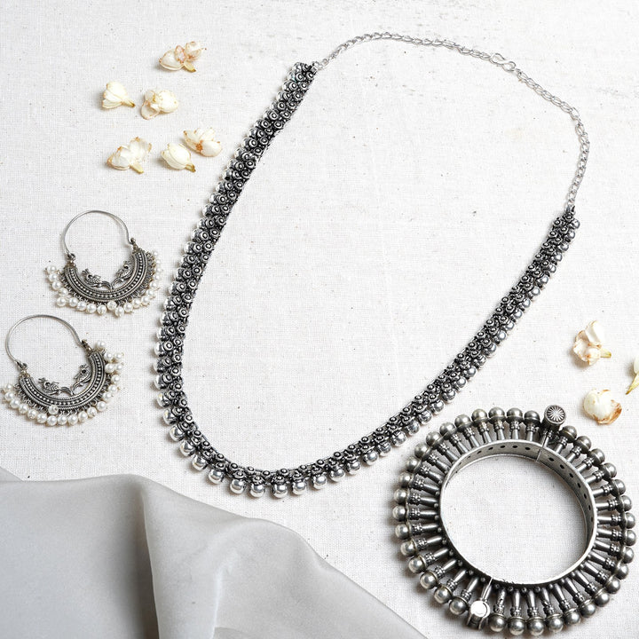 Teejh Yesha Silver Oxidised Jewelry Gift Set