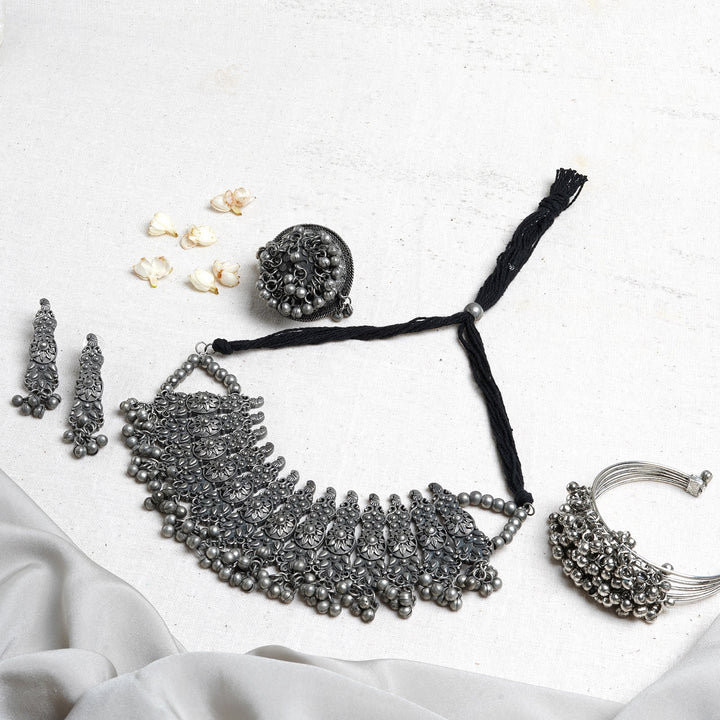 Teejh Anjana Silver Oxidised Jewelry Gift Set