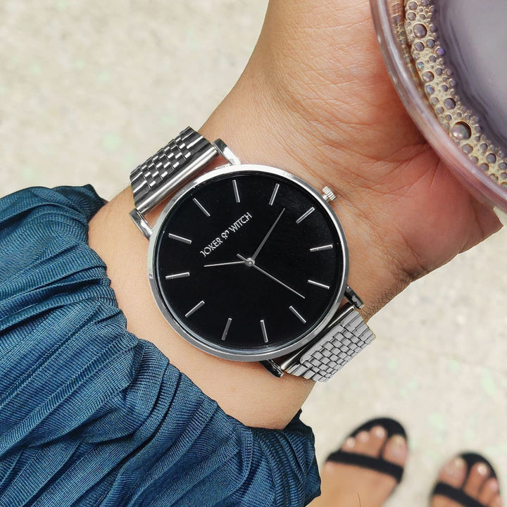 Nebula Black Dial Silver Watch - Joker & Witch