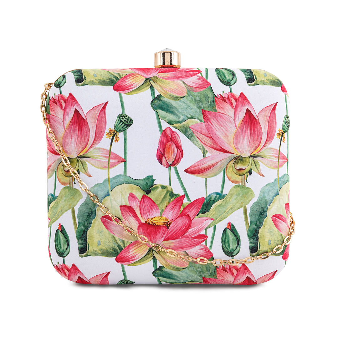 Love Blossom Multicolour Printed Clutch