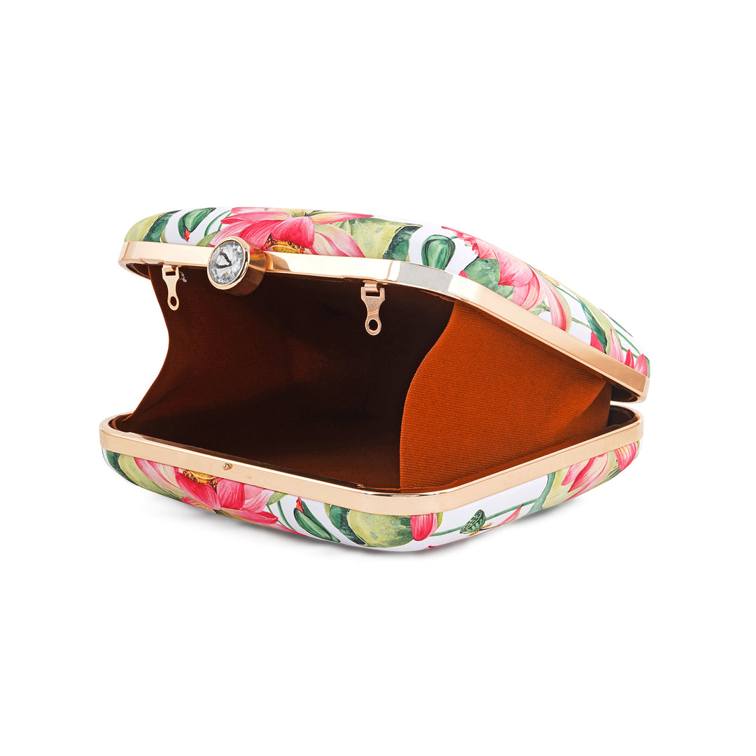Love Blossom Multicolour Printed Clutch