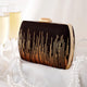 City Scape Black and Gold Printed Clutch