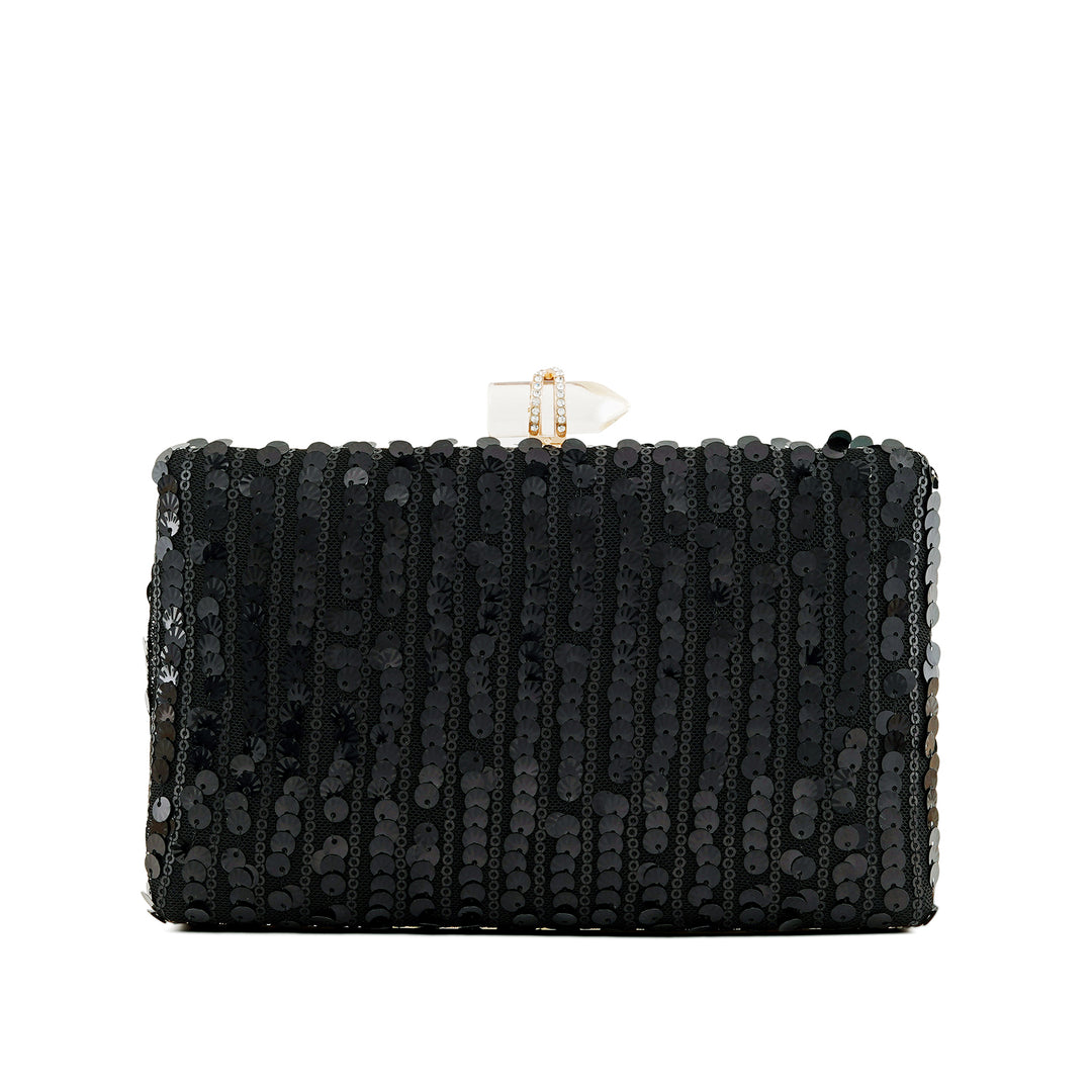 Cielo Black Sequin Clutch