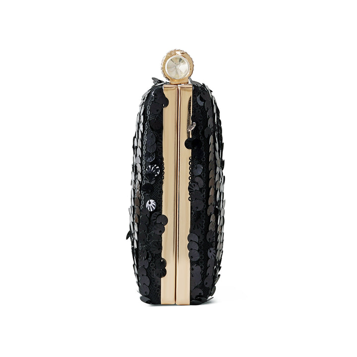 Cielo Black Sequin Clutch