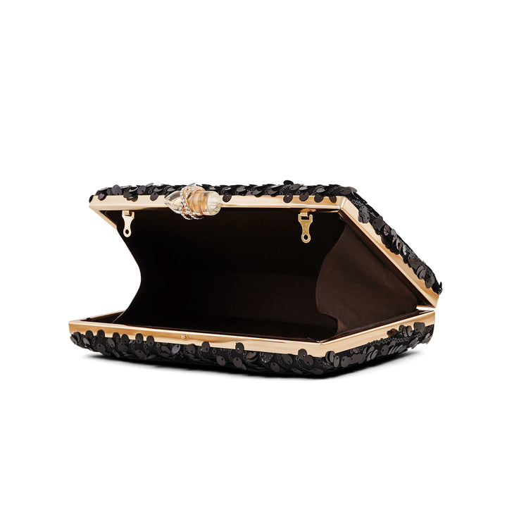 Cielo Black Sequin Clutch
