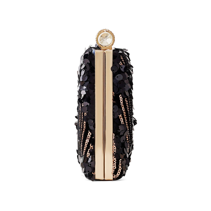 Cielle Black and Rose Gold Sequin Clutch