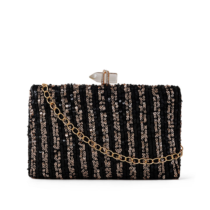 Ezra Black & Silver Sequin Clutch