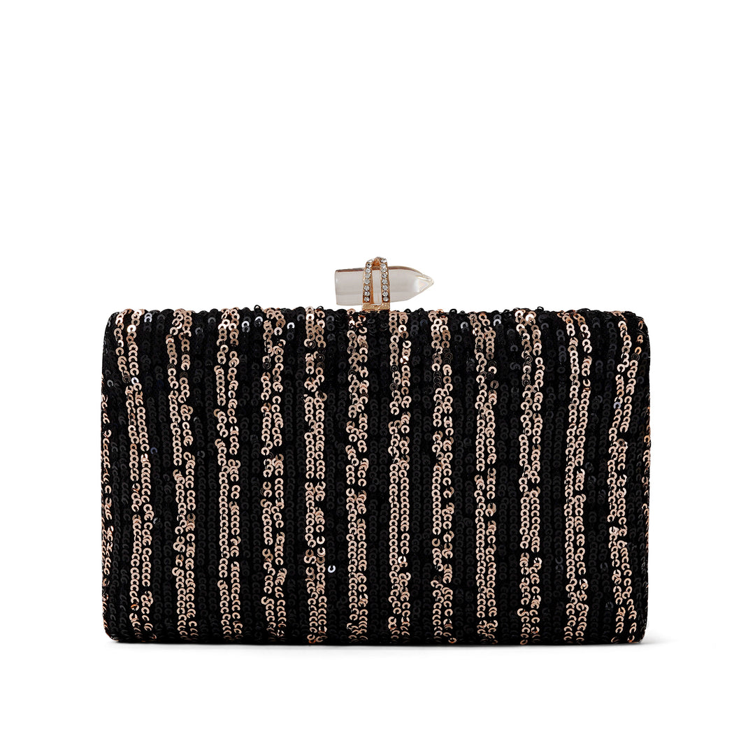 Ezra Black & Silver Sequin Clutch
