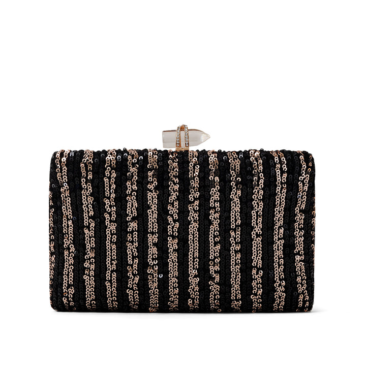Ezra Black & Silver Sequin Clutch