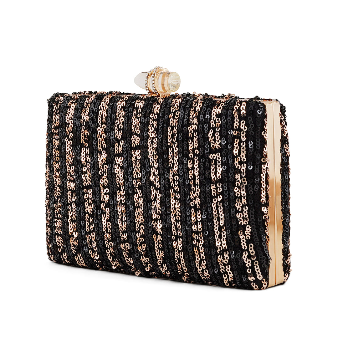 Ezra Black & Silver Sequin Clutch