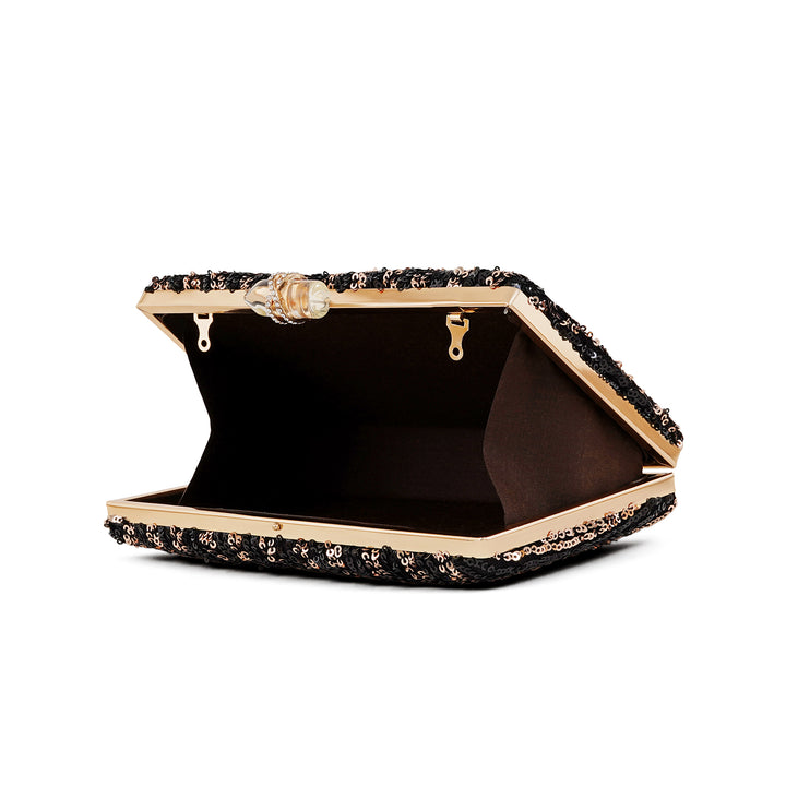 Ezra Black & Silver Sequin Clutch