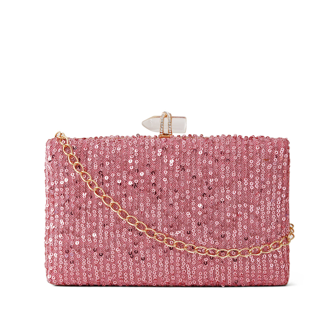 Arien Pink Sequin Clutch