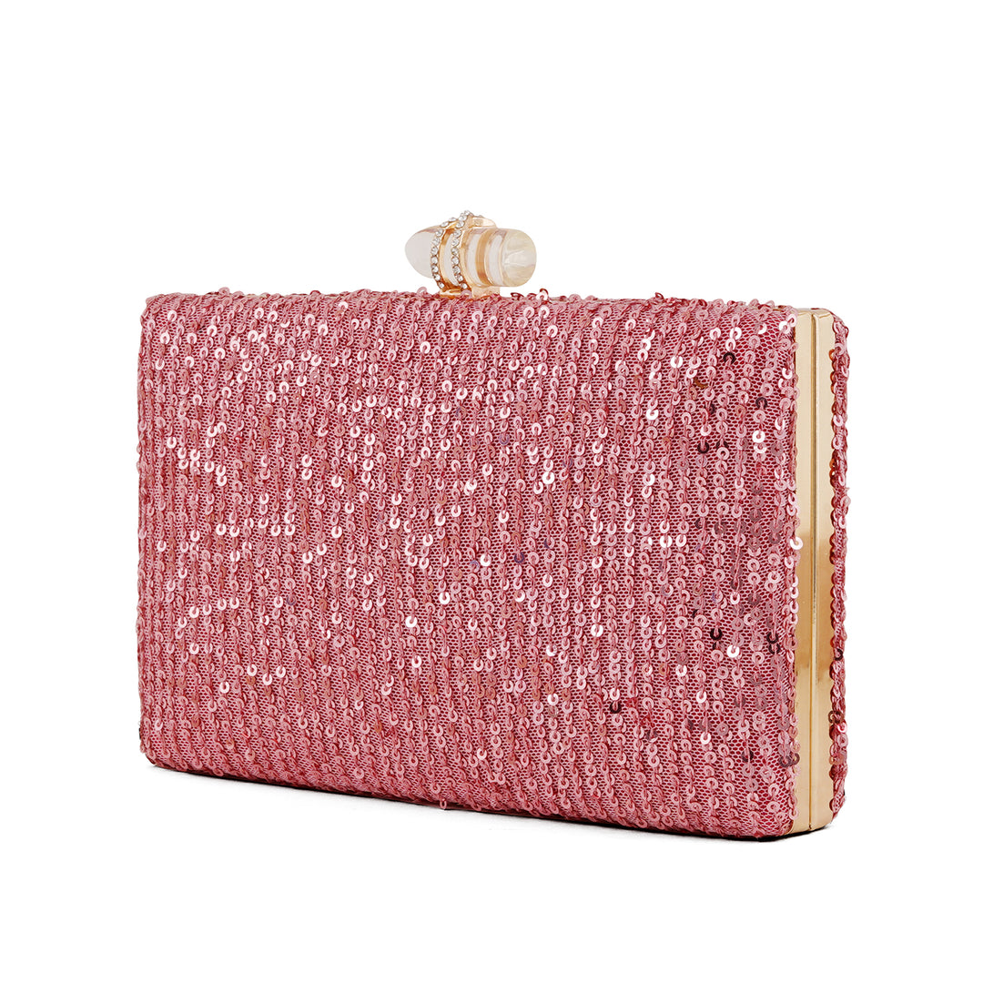 Arien Pink Sequin Clutch