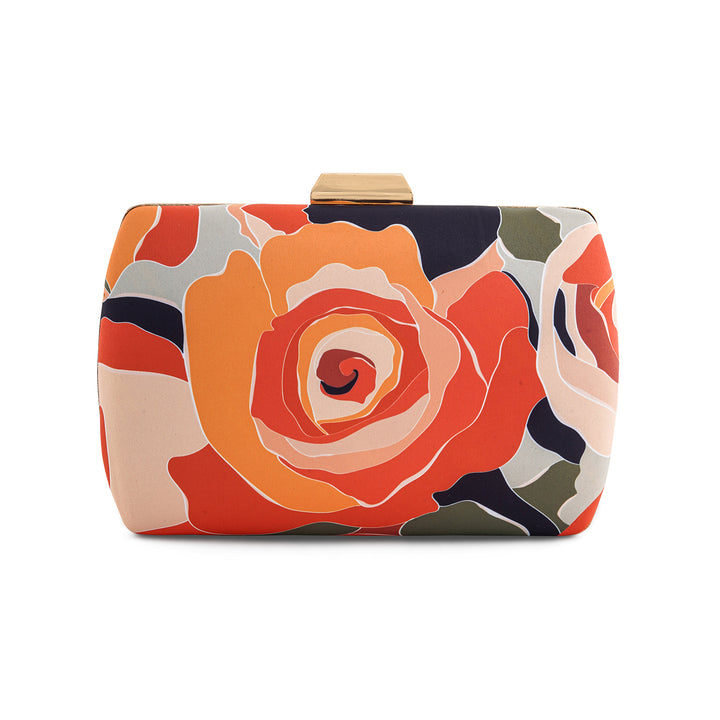 Rosey Salsa Multicolour Printed Clutch