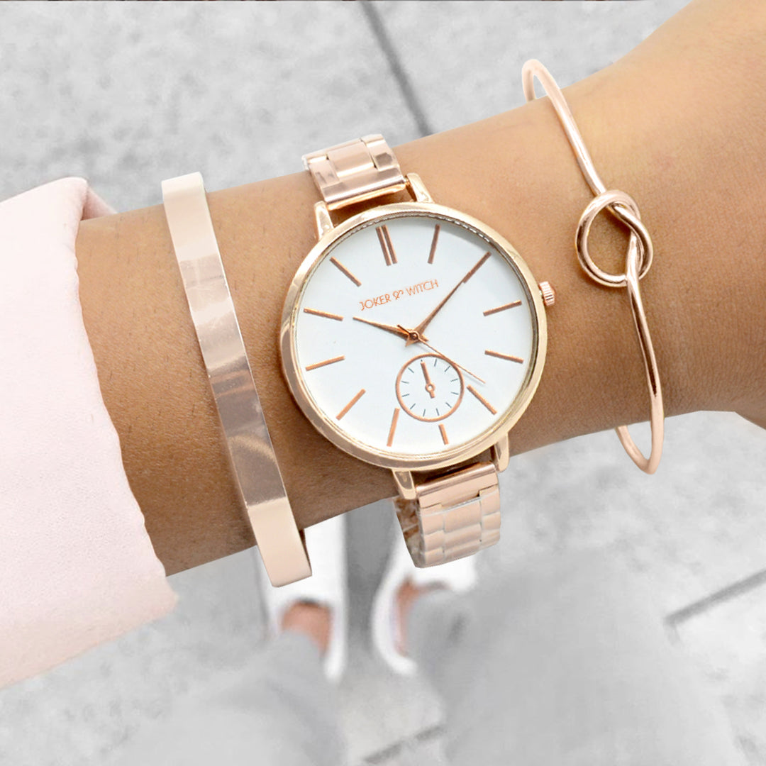 Monica Sleek Rosegold Bracelet Stack - Joker & Witch