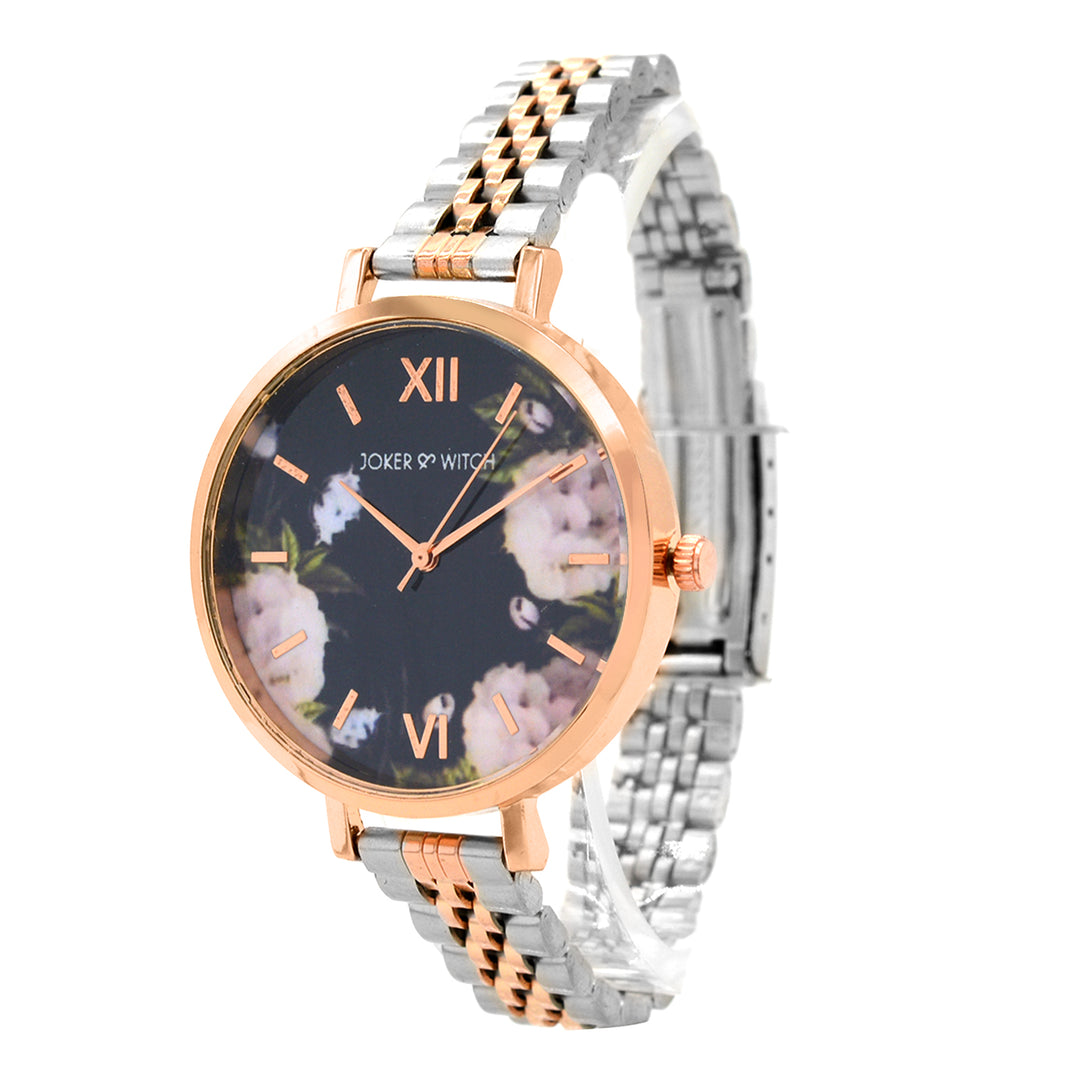 Sakura Dual Tone Floral Bracelet Stack - Joker & Witch