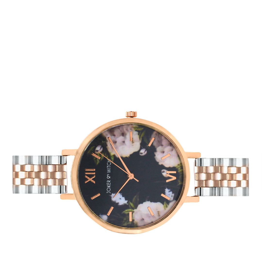 Sakura Dual Tone Floral Bracelet Stack - Joker & Witch