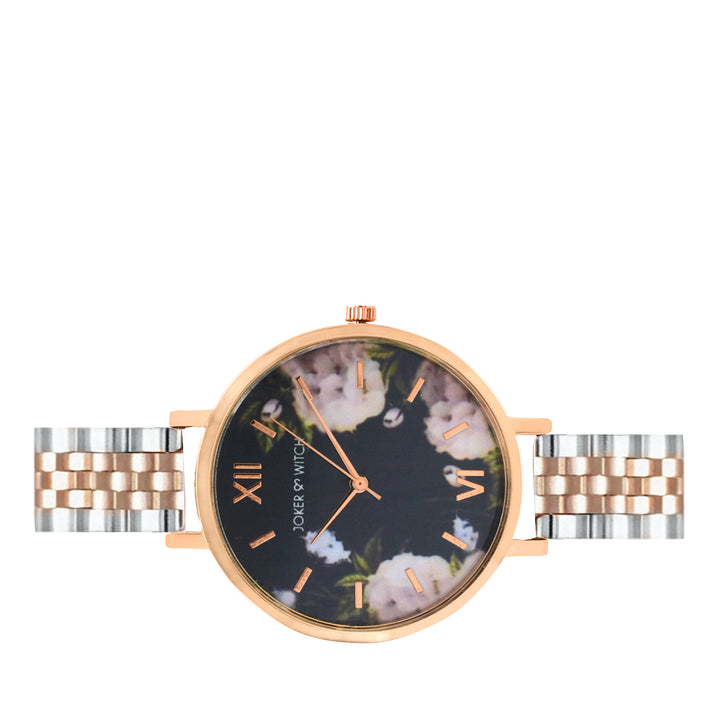 Sakura Dual Tone Floral Bracelet Stack - Joker & Witch
