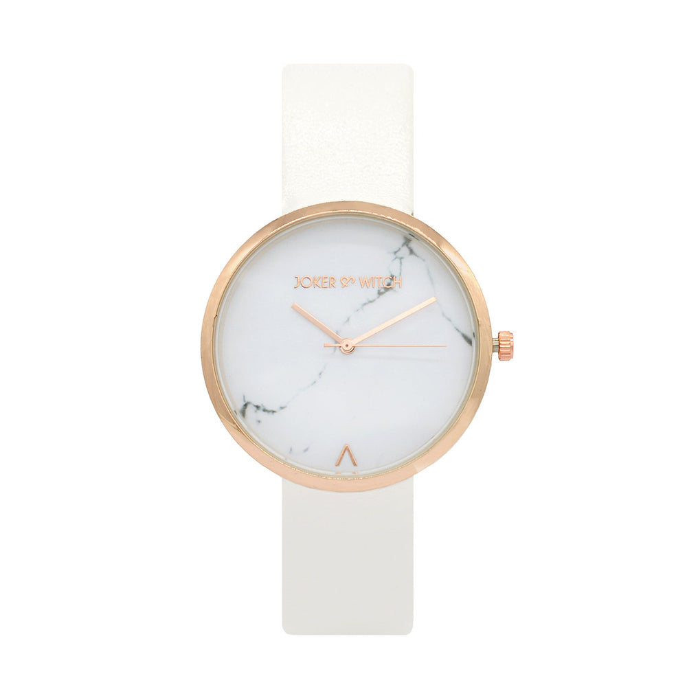 Elise White Marble Watch Bracelet Stack - Joker & Witch