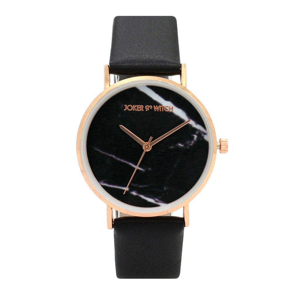 Estee Black Marble Watch Bracelet Stack - Joker & Witch