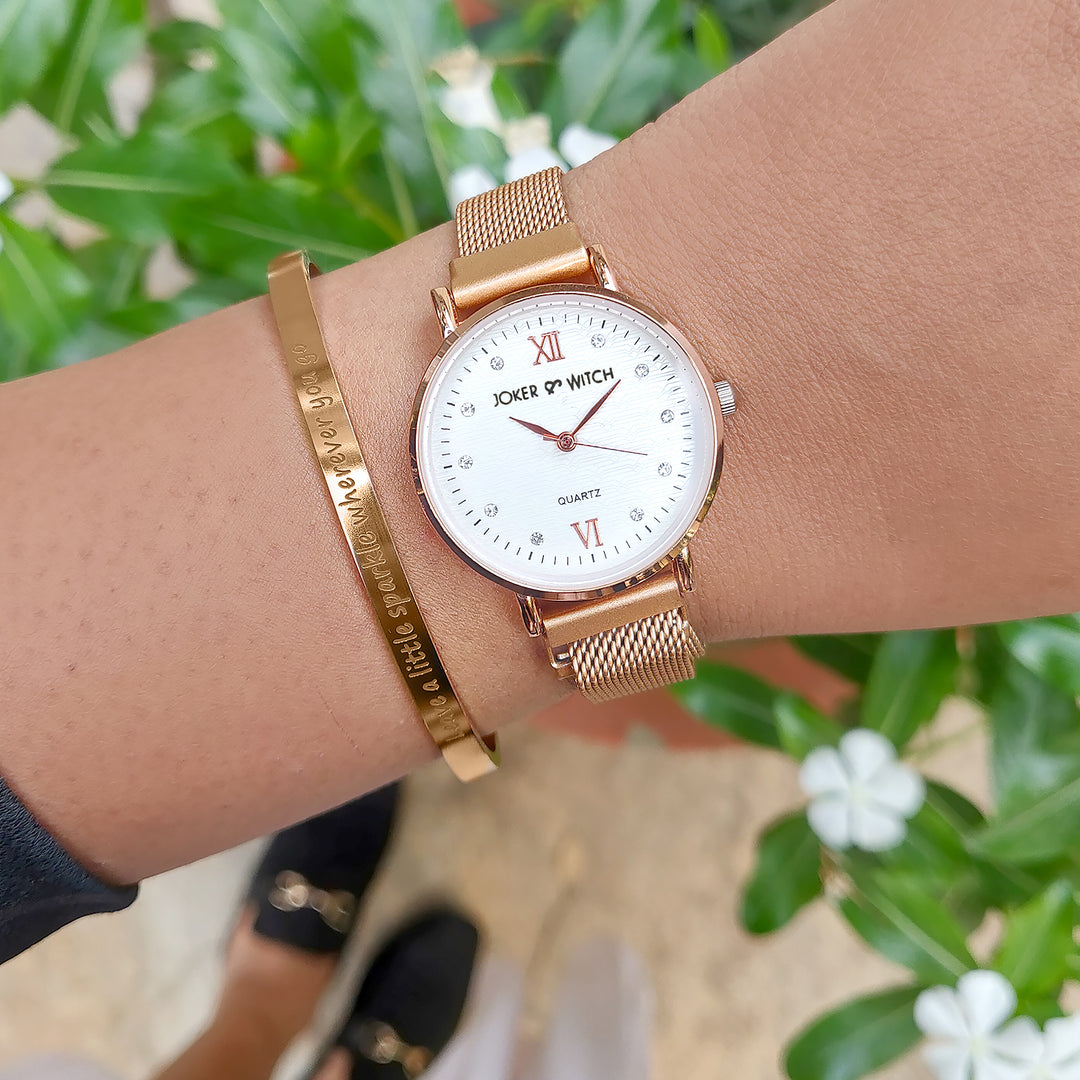 Lucie Rosegold Watch Bracelet Stack - Joker & Witch