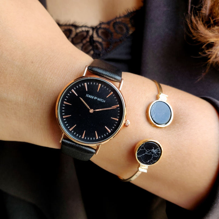 Ilsa Black Dial Watch Bracelet Stack - Joker & Witch