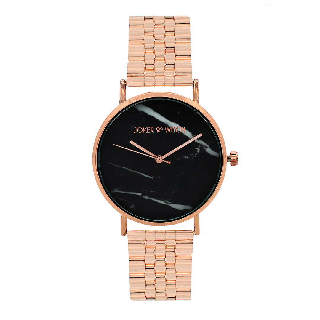 Jacoba Marble Dial Rosegold Watch Bracelet Stack - Joker & Witch