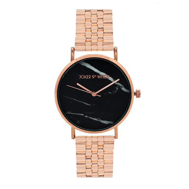 Jacoba Marble Dial Rosegold Watch Bracelet Stack - Joker & Witch