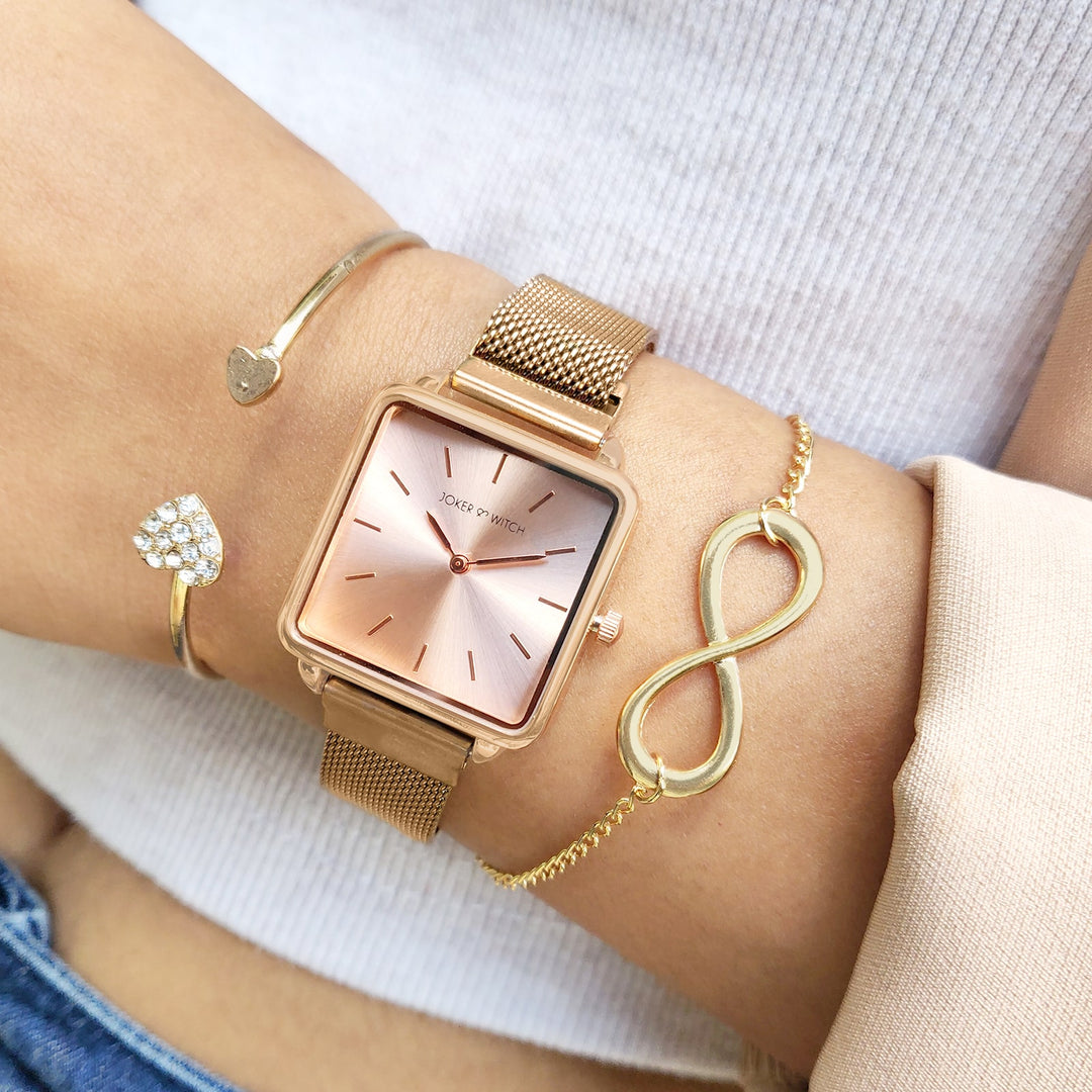 Sunshine Rosegold Watch Bracelet Stack - Joker & Witch