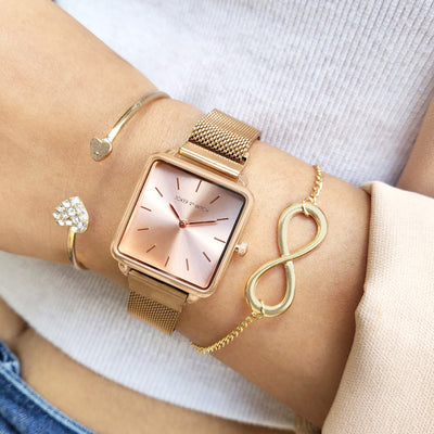 Diamond Dial Bracelet Watch Rose Gold-Tone | Anne Klein