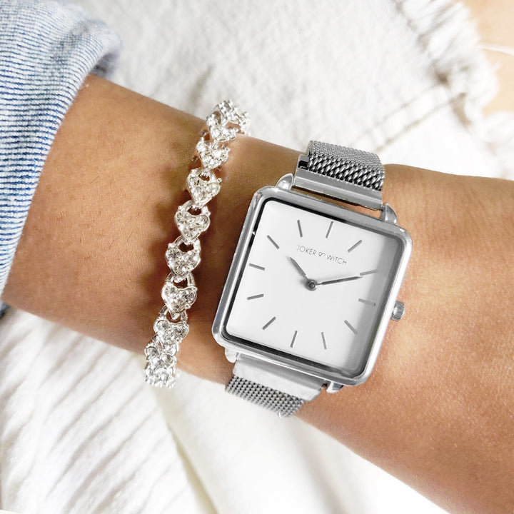 Smile Silver Watch Bracelet Stack - Joker & Witch