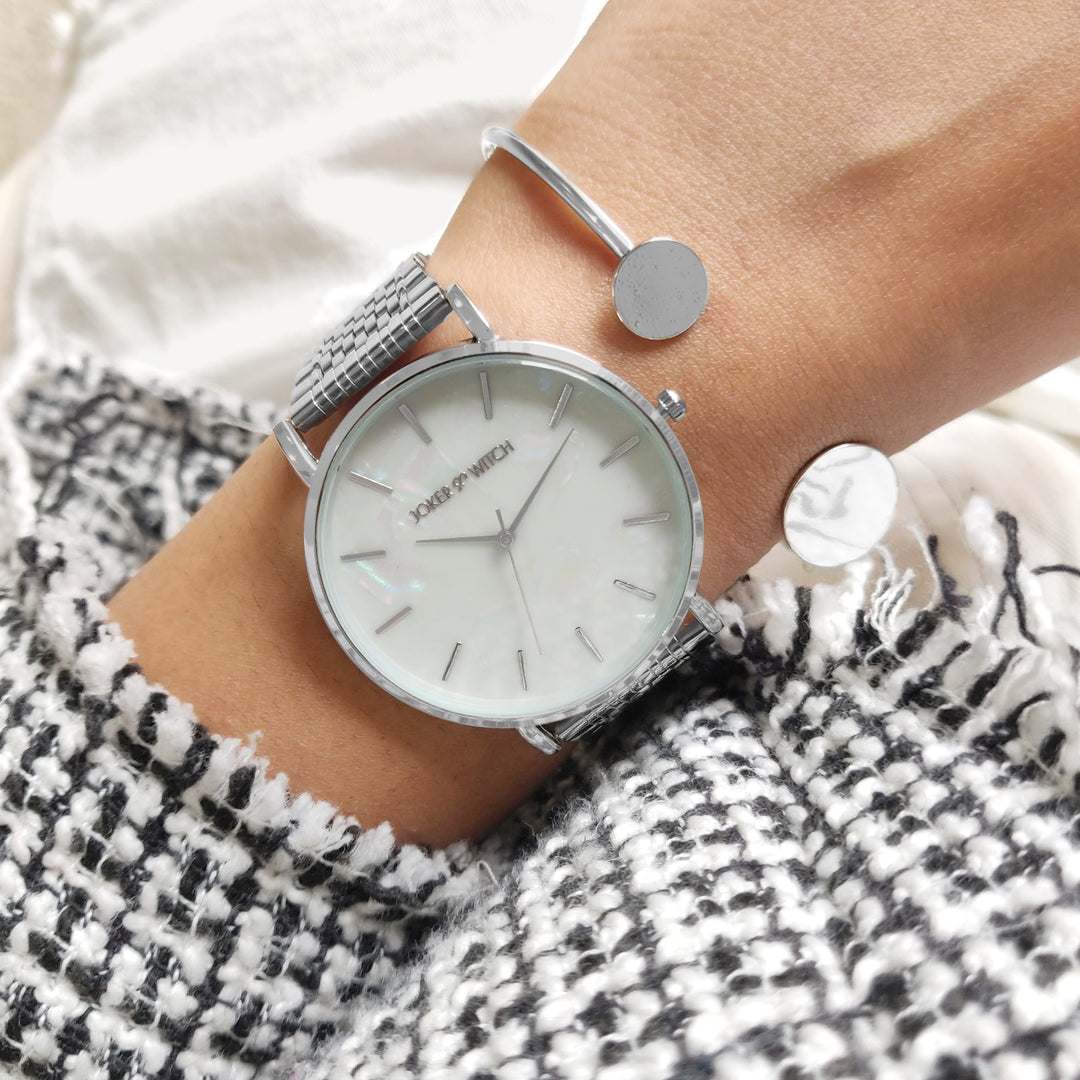 Spell Silver Watch Bracelet Stack - Joker & Witch