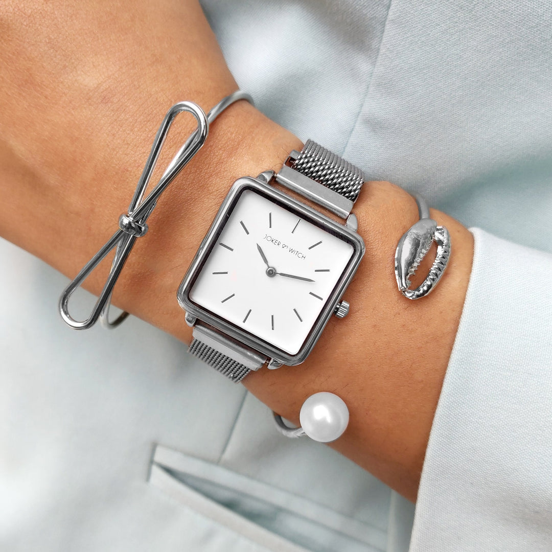 Stormy Silver Watch Bracelet Stack - Joker & Witch